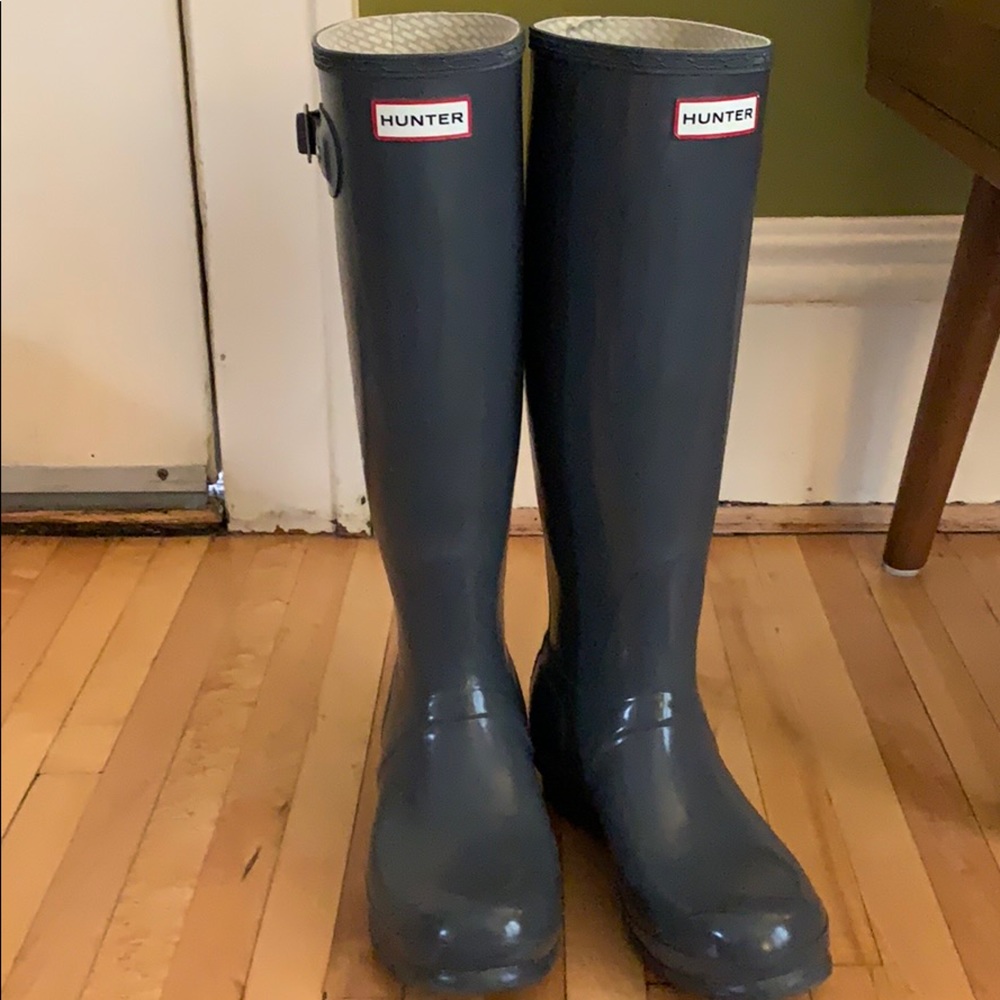 Hunter Original Gloss rain boots in gray